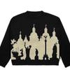 Suéter holgado estilo hip hop callejero retro americano de otoño e invierno transfronterizo 2023, suéter jacquard para mujer, suéter holgado