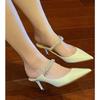 Nuevas Sandalias JC de Punta con Pedrería para Primavera y Verano 2025 para Mujer con Tacón Fino Sandalias de Tacón Alto Sexy Moda Ropa Exterior