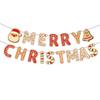 Nuevo letrero de letras Feliz Navidad transfronterizo Decoración de diseño de fondo para fiesta de Navidad Bandera para tirar Entrega de una pieza