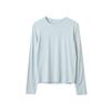 [Oufan] Camiseta Clásica de 10 Colores con Hombro Derecho, Cuello Redondo y Mangas Largas para Mujer, Camiseta Base de Otoño e Invierno, Top Interior 3155