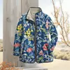 2025 Estación Independiente Temu Moda Femenina Chaqueta de Algodón Plisada Estampado Floral Digital Botón 6 Chaquetas de Algodón para Mujer