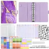 Caderno de Folhas Soltas A6Pu Macaron Transfronteiriço com Bordas Douradas Atacado Criativo Planejador Financeiro de Orçamento em Dinheiro Livro de Contas Manual