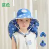 Chapéu Infantil Desenho Animado Fofo Chapéu de Sol para Meninos e Meninas Viagem ao Ar Livre Chapéu de Proteção Solar Aba Larga Proteção Respirável Chapéu de Pescador
