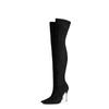 23 Exportação Transfronteiriça Botas Femininas de Outono e Inverno Sexy Escovadas Slip-On Femininas Tamanho Grande Acima do Joelho Botas Elásticas Bico Fino Botas da Moda
