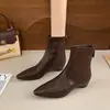 Botas para Mujer de Tacón Grueso 2026, Nueva Colección Otoño, Botines Chelsea Retro Estilo Coreano, Botines de Tobillo Ajustados con Punta Fina, Negro