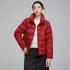 Moda de Invierno Nueva Chaqueta de Plumas de Pato Blanca de Cuello Alto Holgada Ropa Exterior Cálida Casual para Personas Menudas Otoño e Invierno