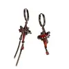 Pendientes de estilo punk oscuro gótico retro transfronterizos, pendientes de borla rojos dulces y geniales de chica hot, pendientes de la serie de Halloween