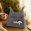 Gorro de punto de dibujos animados estilo coreano para niños, lindo y elegante, unisex, gorro tipo "beanie" pequeño con forma de frijol, gorro de lana cálido, diseño nuevo
