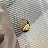 Anillo de personalidad exagerada estilo europeo y americano con electrochapado en oro latón, gota de agua grande tridimensional ins nicho abierto transfronterizo