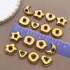 Colgante de Estrella de Cinco Puntas Cuadrada de Acero Inoxidable Transfronterizo Cuentas Espaciadoras Chapadas al Vacío Accesorios para Joyería de Collares y Pulseras DIY