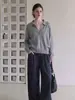 Atuendo Estilo Old Money: Suéter de Punto Otoñal para Mujer con Cuello Polo, Top Casual y Juvenil de Manga Larga con Cuello en V