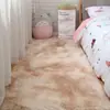 Tapete Nórdico Tie-dye de Seda e Lã para Casa Cross-border Dropshipping Simples Tapete de Chão para Sala de Estar Tapete de Pelúcia para Quarto ao Lado da Cama Capacho