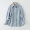 20262026 Jaqueta Camisa Jeans Lavada Casual Urbana Feminina Europeia e Americana Cruzada Primavera e Outono