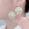 Aretes y Clips para Orejas Florales de Ojo de Gato Imitación, Venta Caliente en Transmisión en Vivo, Nuevos Aretes de Gama Alta para Primavera y Verano al por Mayor