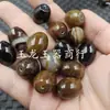 Cuentas de ágata marrón de tubo recto, cuentas de arroz color café, cuentas puntiagudas, cuentas de ágata roja "Wu Shi Pai" en forma de diamante