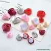 Flor de Tela de Capullo de Rosa de Cinta Plegada a Mano Flor de Tela para Manualidades Pasador Aro para el Cabello Cuerda para el Cabello Accesorios Accesorios Caseros para el Cabello Material para Tocado