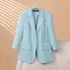 Blazer Feminino Petite Elegante de Manga Três Quartos Modelo Novo 2026 Jaqueta de Terno Fina Casual Elegante