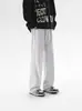 Calça Masculina Nova Primavera e Outono Modelagem Solta Versátil Reta Calça de Moletom Tendência High Street Esportiva Casual Calça Longa