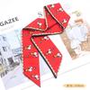 Francês Retro Lenço De Seda Fita Headband Gravata Bolsa Multiuso Elegante Pequeno Lenço De Cetim Longo Estampado Headwear