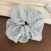 Gomas para el pelo de algodón y lino estilo coreano para mujer, Diademas plisadas de alta gama con forma de corazón y lunares, Accesorios elásticos para el pelo estilo perezoso