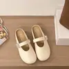 Nuevas Sandalias Suaves 2026 con Velcro, Estilo Francés Slip-On, Suela Suave, Zapatillas de Media Puntera Cerrada para Mujer, Verano, con Pedrería, Estilo Suave