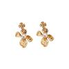 Pendientes de flor de metal francés con aguja de plata S925, estilo vintage distintivo, pendientes de flor de perla para mujer, pendientes de moda para mujeres de Cyber Celebrity.