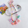 Collar con colgante de fruta de cuentas de color sólido hecho a mano con personaje de dibujos animados de resina para niños, joyería para niñas pequeñas