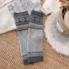 Zapatos y Accesorios: Calcetines de Lana Fair Isle para Otoño e Invierno, Calcetines Holgados con Patrón de Copos de Nieve, Calcetines Gruesos de Lana Vintage Cálidos para Pantorrilla y Polainas