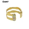 WT-B656 Pulsera de Latón con Sentido de Diseño Hueco Piedra Original Perla Destello Piedra Tianhe Joyería Ajustable