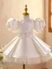 Vestido de Princesa para Cumpleaños Infantil, Vestido de Dama de Honor Estilo Francés para Boda, Vestido para Niña Pequeña, Vestido Tutú de Alto Nivel para Actuación de Piano de Niña