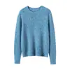 Suéter de cachemir 100% puro con cuello redondo para mujer, nuevo estilo otoño e invierno, casual y acogedor, jersey grueso y cálido