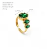 Anillo Abierto de Acero Inoxidable con Circonitas de Nuevo Estilo Transfronterizo para Mujer, Diseño Versátil Europeo y Americano, Anillo de Acero de Titanio de Lujo Ligero al por Mayor
