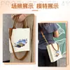 Bolsa Tote de Lona Personalizada com Bolso Externo, Novo Estilo para o Dia a Dia, Bolsa Tote à Prova d'Água para Papel A4, Bolsa Transversal com Estampa de Logo