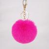 Llavero con colgante de bola de pelo de conejo Rex de imitación de 8 cm, venta al por mayor de fábrica, para bolso de piel de mujer, accesorios para coche