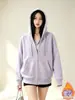 Sudadera con capucha de corte holgado para principios de otoño, nueva moda femenina para primavera y otoño, color gris, efecto adelgazante, estilo básico, chaqueta casual estilo coreano