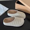 Medias Pantuflas Abiertas para Mujer para Uso en Exteriores, Nuevo Modelo 2026, Zuecos Transpirables Huecos de Punto Volador, Zapatos Planos Cómodos de Suela Suave Estilo Birkenstock