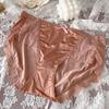 Ropa interior de encaje para niñas Sexy Deseo Puro Verano Nuevo Transpirable Niña Cintura Media Satén Transpirable Calzones Cómodos para Mujer