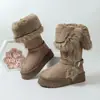 Botas de nieve de suela gruesa para mujer, nuevo estilo de invierno 2026, antideslizantes, cálidas, zapatos de algodón del noreste, convertibles con hebilla de cinturón, botas altas de pelo
