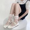 Primavera e Verão laço fino de vidro de seda cristal transparente pilha meias menina puro desejo Bow polka dot meias mulheres