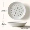 Plato Escurridor para Dumplings de Porcelana Fina, Plato Doble Capa con Drenaje de Agua, Plato Multifuncional para Frutas, Plato de Cerámica, Plato para Dumplings al Vapor