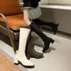 Botas Altas para Mujer Tacón Grueso Botas de Tacón Alto Estilo Nuevo Verano Retro Botas de Caballero Adelgazantes Celebridad de Internet Toque de Alta Gama Botas Largas