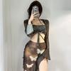 Bikini de Cuatro Piezas Estilo Nuevo 2024 Spice Girls Maillard Viento Rústico para Mujer, Traje de Baño Sexy para Vacaciones en Aguas Termales y Playa