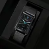 2026 Venda Quente Transfronteiriça Relógio Casual de Negócios com Pulseira de Malha Quadrado Decorativo Liga de Zinco Quartzo Conjunto de Joias Cruzadas