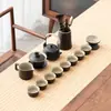 Juego de Té Chino Set para Sala de Estar en Casa Oficina Simple Cerámica Barro Negro Tetera Taza de Té Juego Pequeño Juego de Té Kung Fu