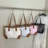 Bolsa de mão de grande capacidade para mulheres, nova moda primavera 2026, bolsa de ombro simples, bolsa tote estampada fofa para o dia a dia