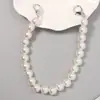 Corrente portátil de pérolas diy corrente para pendurar na capinha de celular corrente de mão corrente de pérolas feita à mão pingente de pérola joia