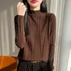 Suéter feminino AliExpress transfronteiriço, malha feminina de gola alta, novo suéter base de inverno da moda estilo coreano