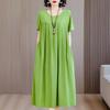 Vestido Floral de Algodão e Seda Tamanho Grande para Mulheres de Meia-Idade e Idosas Verão 2026 Novo Estilo Vestido Elegante para Mães de Meia-Idade Acima de 50 Anos
