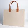 Bolsa Tote de Feltro Casual da Moda com Blocos de Cores, Bolsa de Mão, Lembrancinha, Grande Capacidade, Ecológica, para Compras, Presente