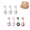 Fabricante de Joias para Body Piercing Anel para Umbigo de Liga de Titânio F136 com Ponta Dupla de Três Garras Zircônia 5A em Estoque
